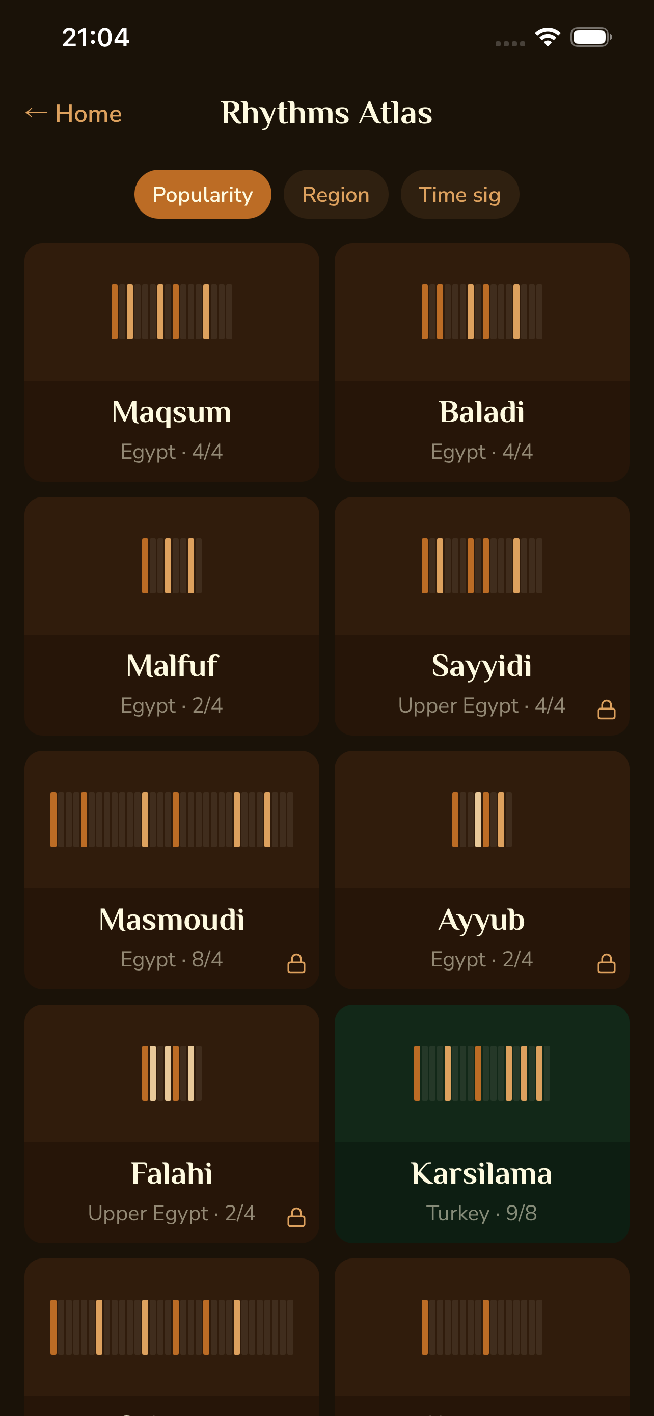 Rhythms atlas screen